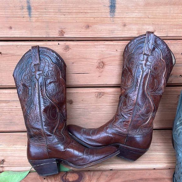 Vintage Dan Post Women’s Cowgirl Boots size 5-1/2 C handmade in SPAIN - Picture 2 of 16
